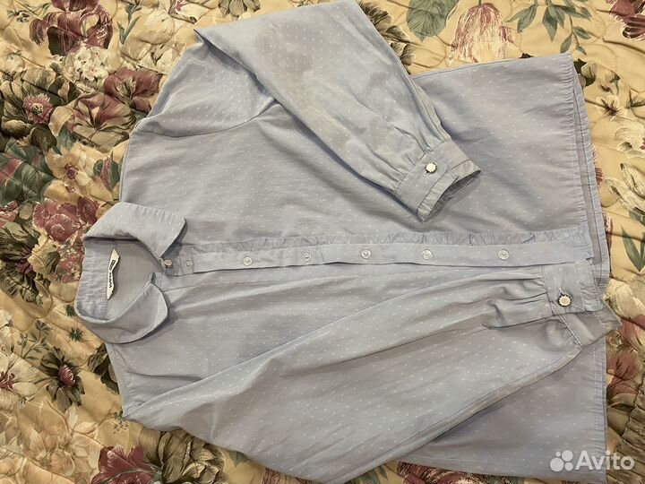 Рубашка голубая для девочки 152