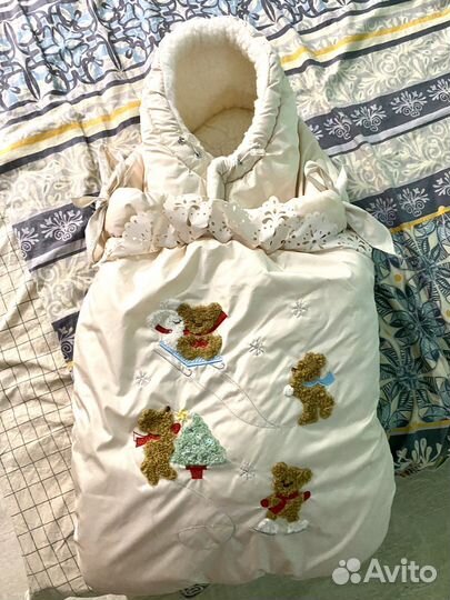 Конверт одеяло на выписку зимний