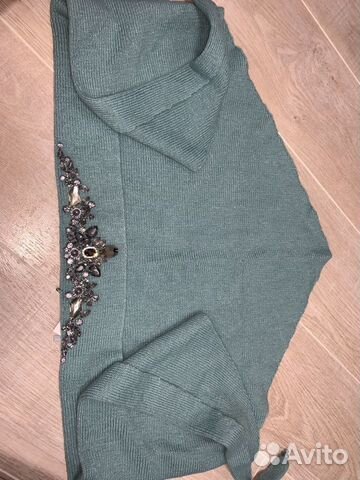 Тёплая косынка-платок на голову с камнями