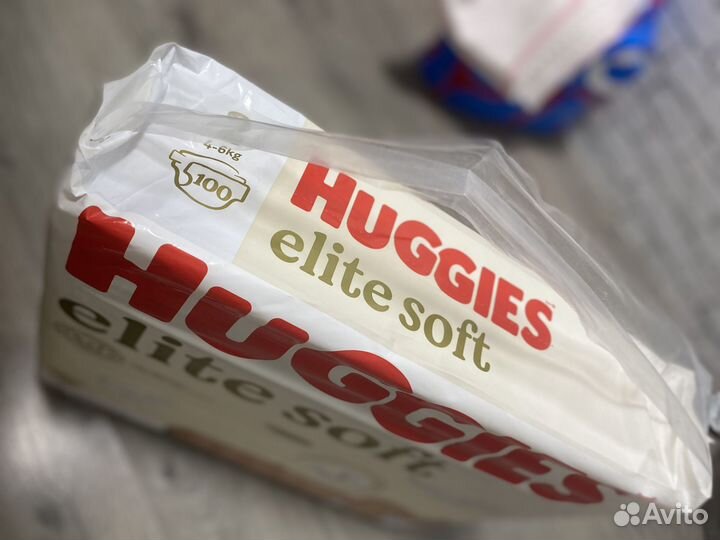Подгузники huggies elite soft 2 (4-6кг) 100шт