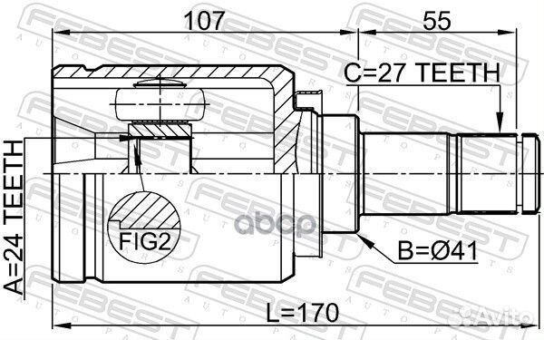 ШРУС 0411-NA4RH 0411-NA4RH Febest