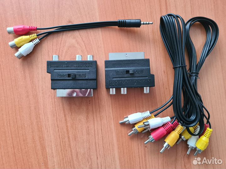 Переходник Скарт scart и кабеля тюльпаны rca