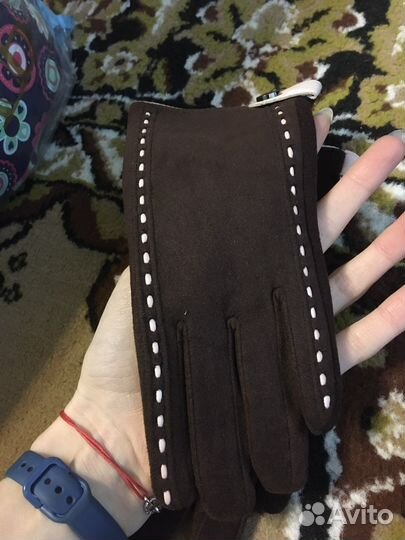 Натуральные кожаные перчатки