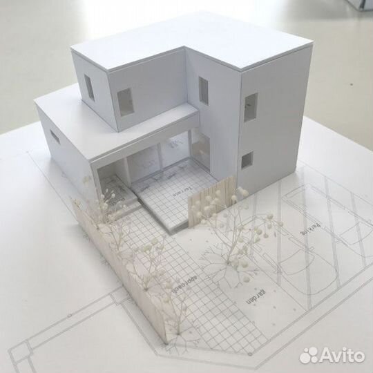 Макет модель здания дома архитектурный