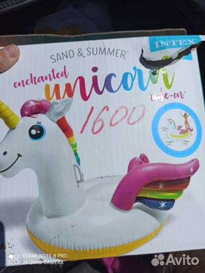 Плот надувной единорог Intex