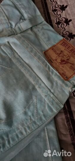 Джинсы True religion прямые мятные