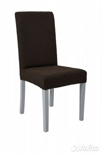 Чехол на стул со спинкой на кухню, цвет Кофе