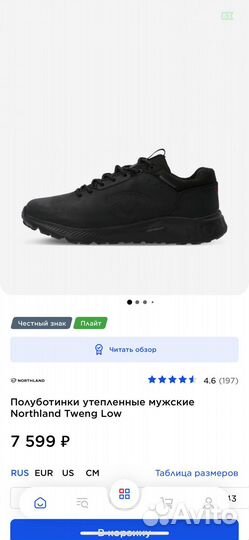 Полуботинки утепленные мужские Northland Tweng Low