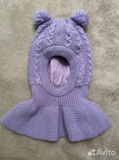 Шапка шлем для девочки 50 52 весна осень