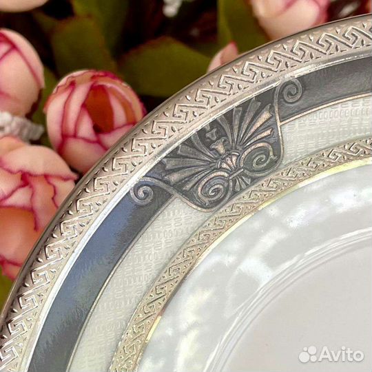 Чайная пара Sheng Xing China серебряный ободок