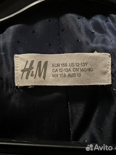 H&M пиджак для мальчика 158 12-13 лет