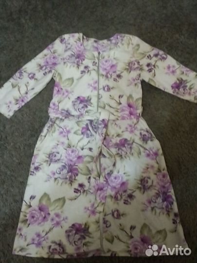 Халат женский - мелкая махра, на молн, с карманами