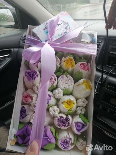 Букет из зефирных цветов