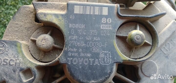 Генератор Toyota Corolla 2001-2007