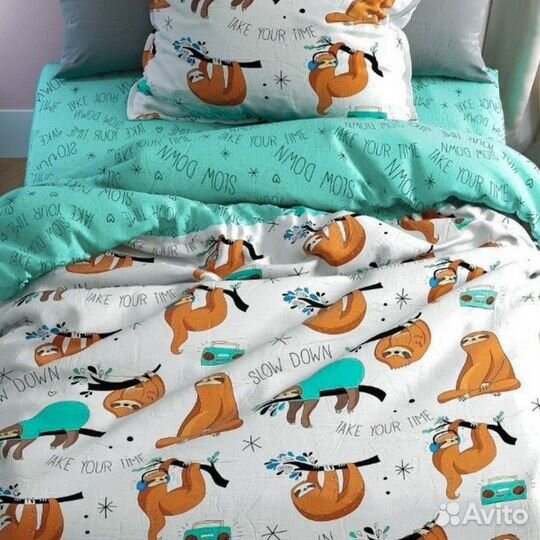 Постельное бельё 1.5сп Павлинка 'Ленивцы' 145х215
