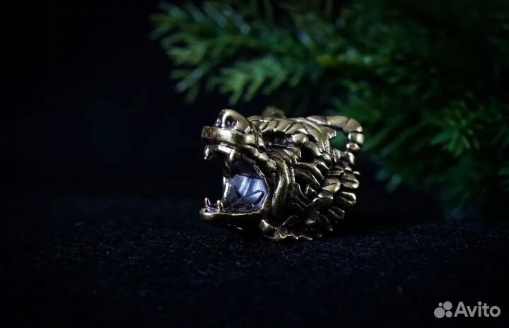 Бусина Темляк Брелок Каменный Медведь Оникс