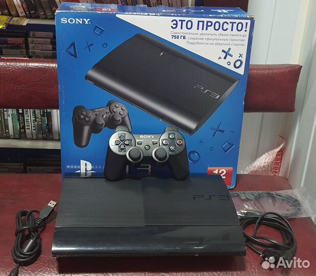 PS3 Super Slim 500 Gb. 50 игр. Вариант 2. Прошитая