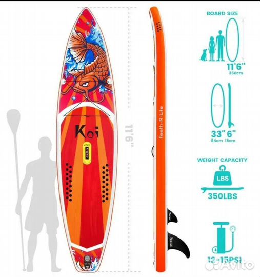 Sup board Koi red fish в наличии СПб в розницу