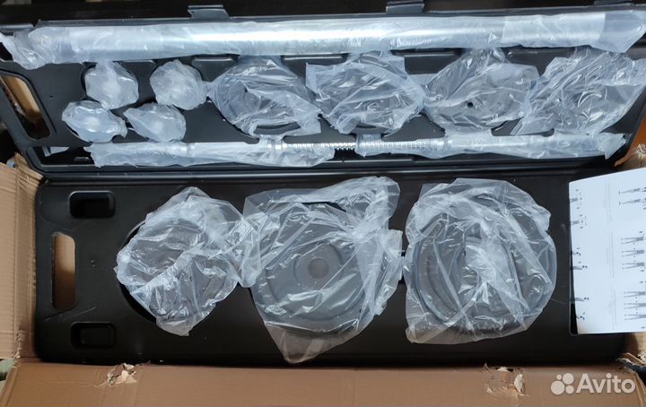 Гантели разборные 30 кг с грифом в кейсе,блины