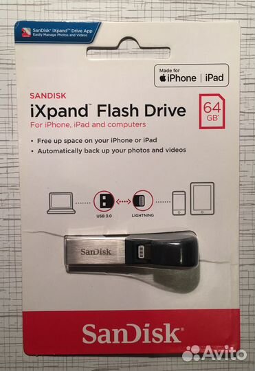 Флэшка SanDisk iXpand Flash Drive 128 гб