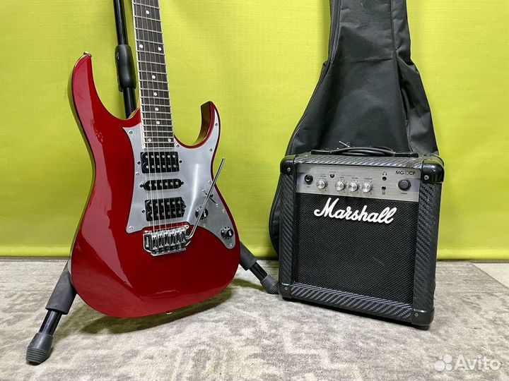 Электрогитара Ibanez с комбиком Marshall