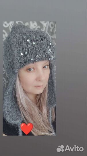 Шапка-ушанка женская, ручной работы