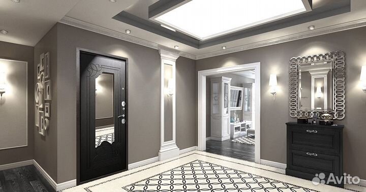 Дверь входная с зеркалом