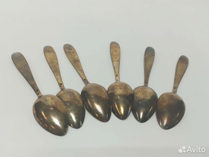 Кофейные ложки серебро эмаль СССР