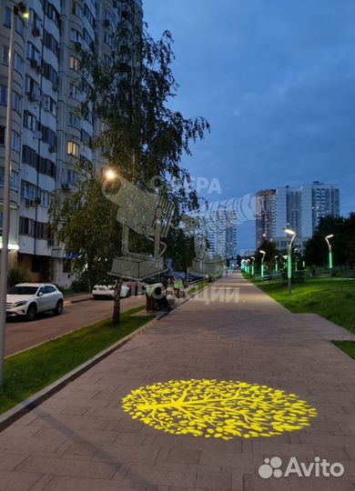 Яркий гобо проектор для наружной рекламы турфирмы