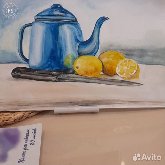 Рисунок карандашом и акварелью