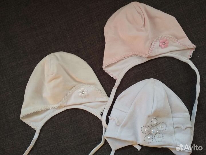 Новые х/б шапки 0-1г