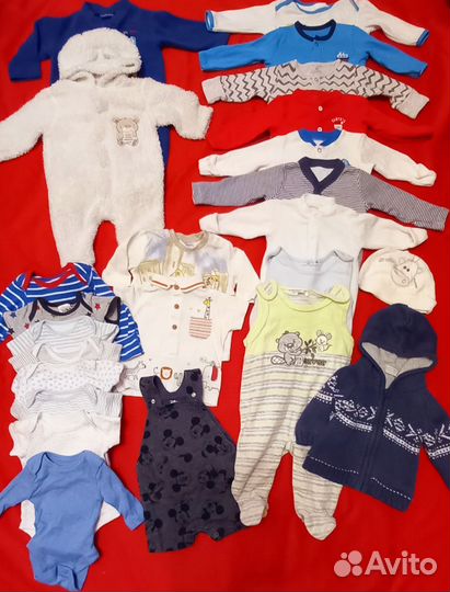 Вещи пакетом на мальчика 0-3 мес, 3-6 мес