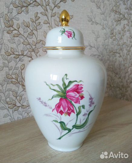 Большая ваза каминная (имбирная) с крышкой (5 л)