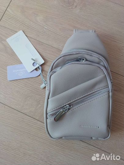 Слинг рюкзак женский серый новый