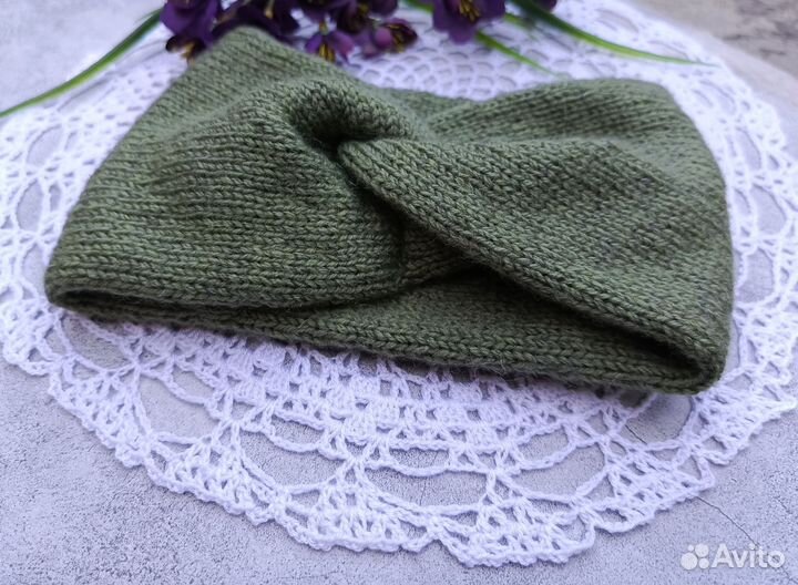 Повязка на голову вязаная