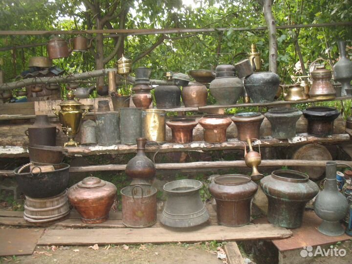 Старинный медный бак котел ведро водник из меди