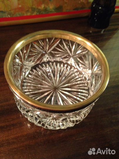 Ваза авторская старинная хрусталь