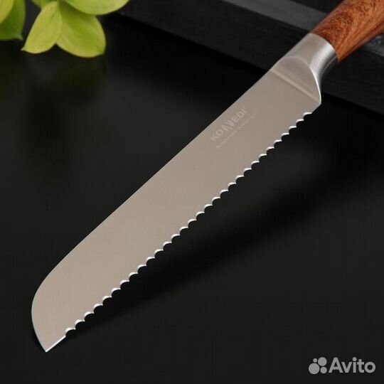 Нож кухонный Доляна Forest, хлебный, лезвие 20 см