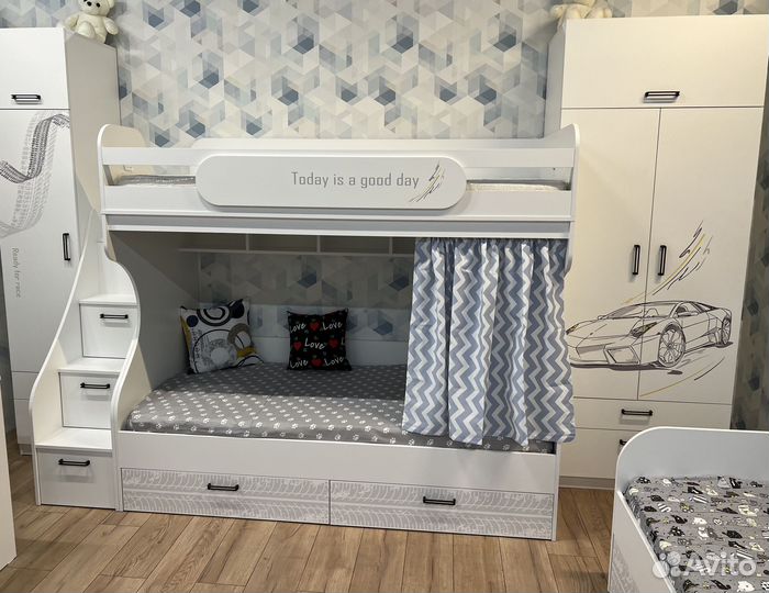 Двухъярусная кровать 90х190