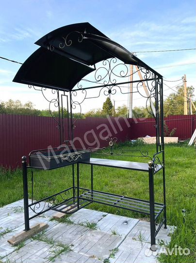 Мангал с печью под казан