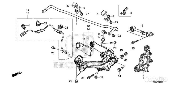 Honda CR-V 4 Задний правый кулак