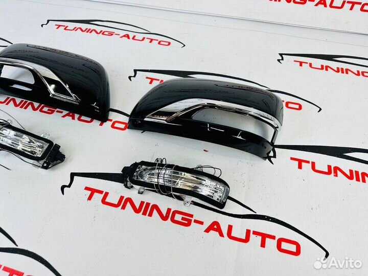 Корпуса зеркал Toyota Land Cruiser 200 2012-20 Executive с пов-ом (черные)