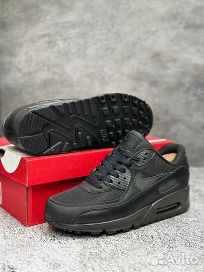 Кроссовки Nike Air Max 90 черные арт:348