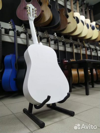 Белая Классическая гитара Новая матовая
