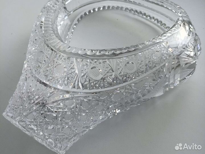 Хрустальная ваза корзинка СССР
