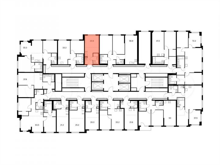 Квартира-студия, 20,9 м², 26/32 эт.