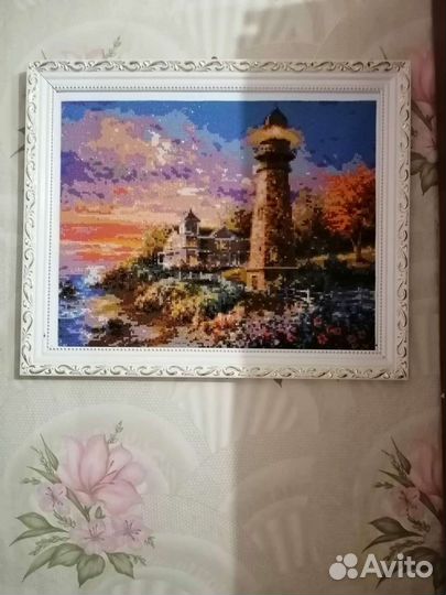 Картина алмазная готовая с рамкой