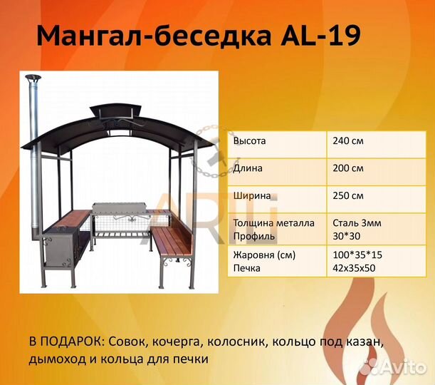 Мангал с крышей и печью / Гарантия до 10 лет