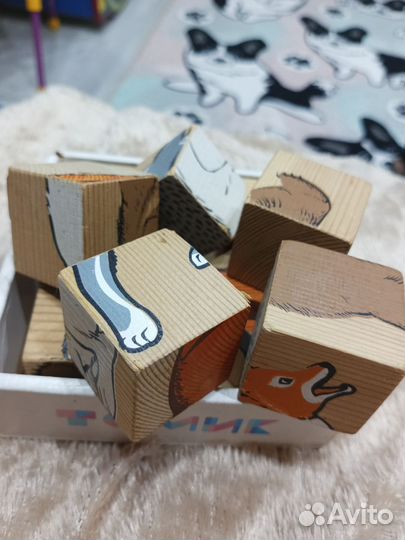 Кубики деревянные, лабиринт, пвх пазлы