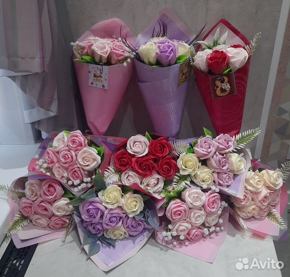 Букет из мыльных роз